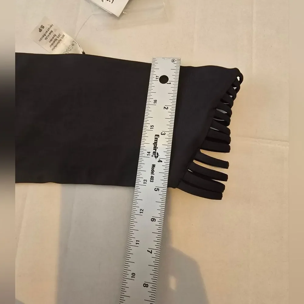 L Space By Monica Wise Bikini Top Bandeau  In Black Size Small